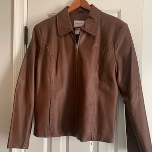 Brown leather jacket